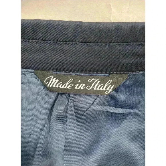Ermenegildo Zegna Saks Fifth Ave BLACK LABEL 42L Navy SILK WOOL Blazer Jacket - Picture 4 of 15